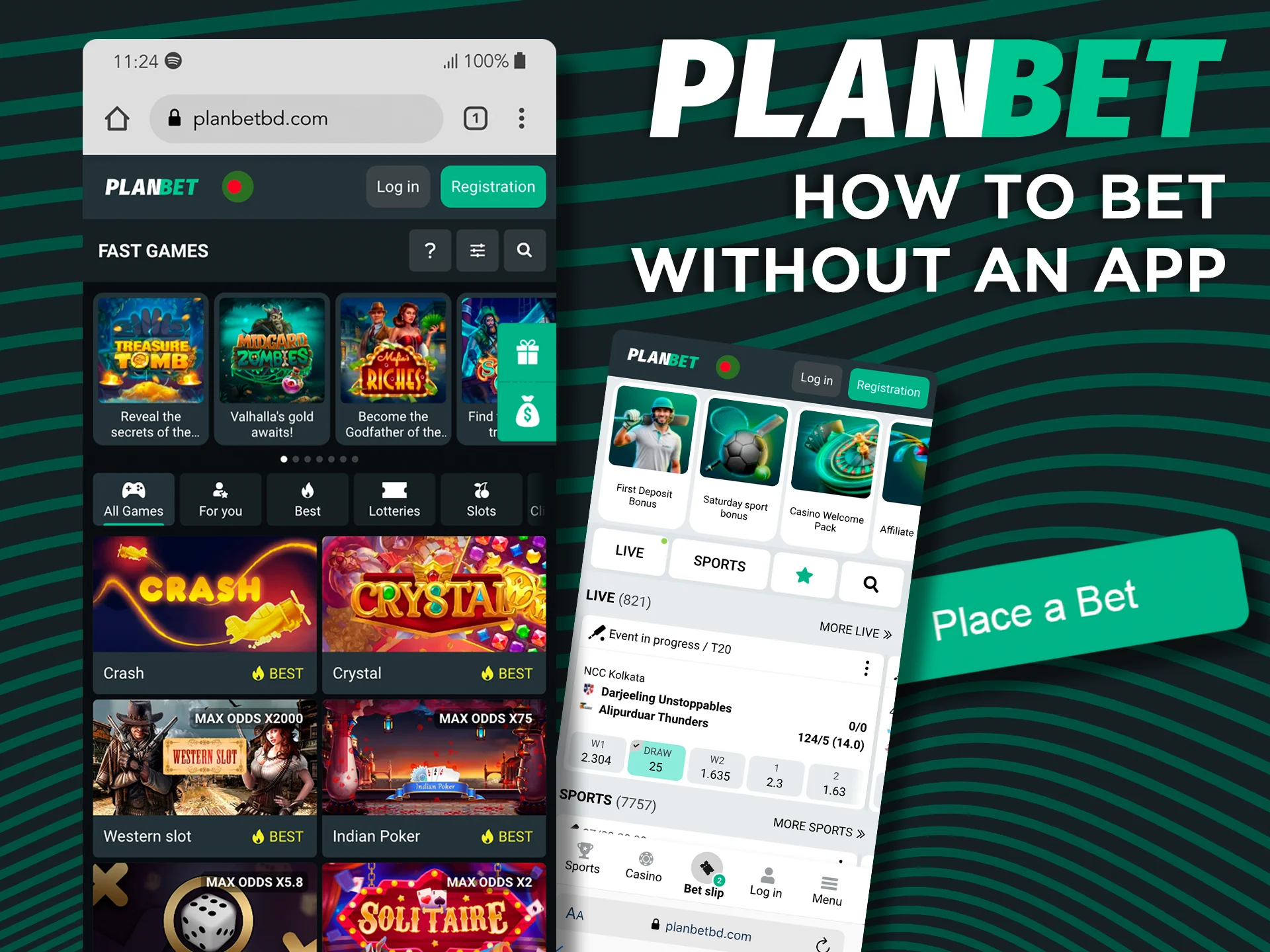 Planbet mobile website for betting without an app