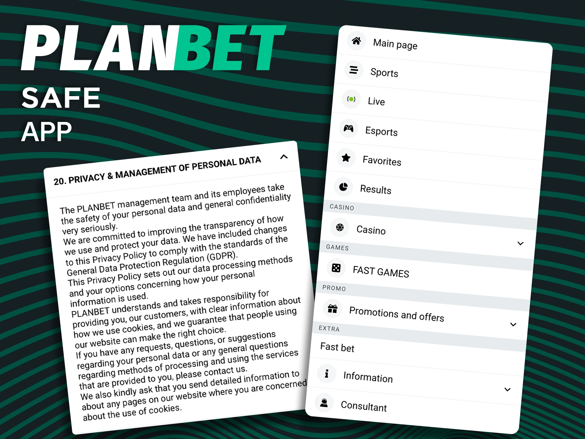 Security and data protection in the Planbet app
