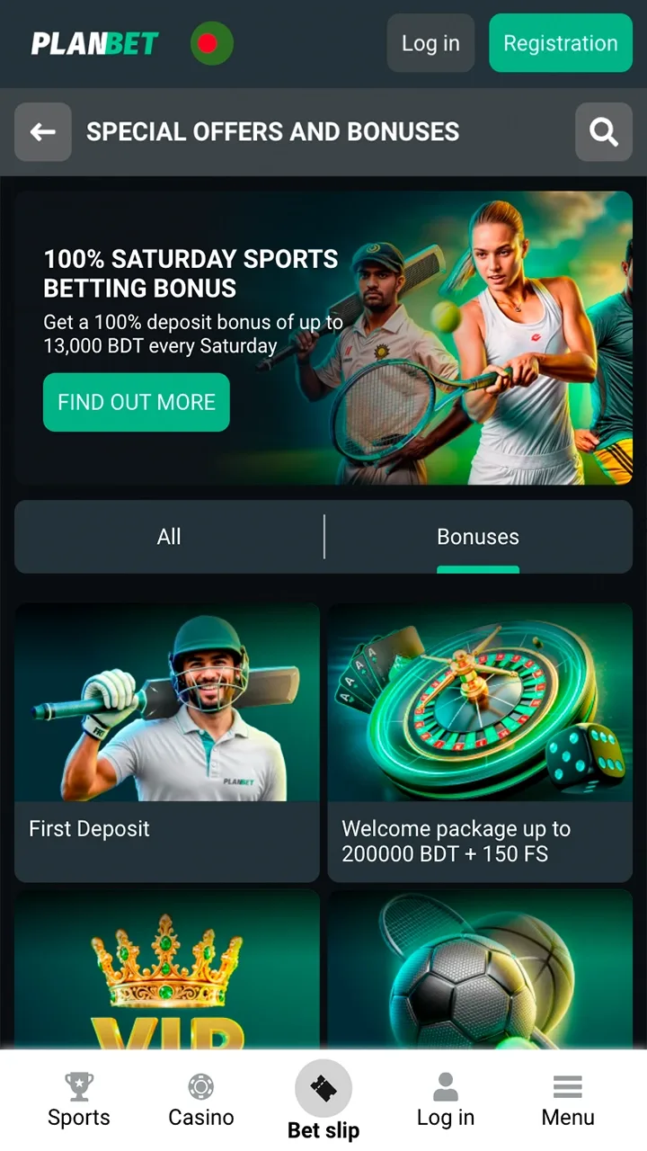Find the right betting bonus for you at Planbet.
