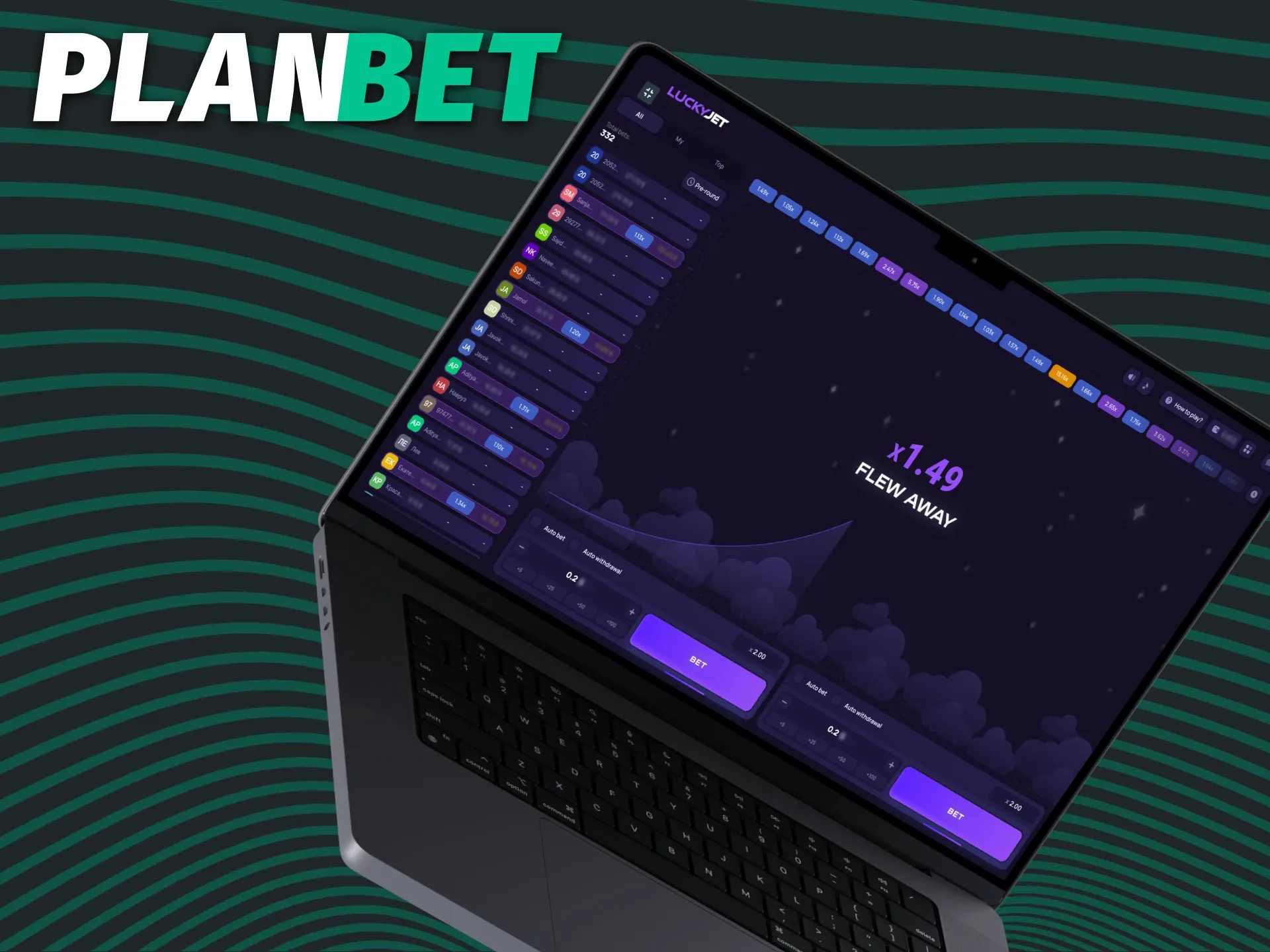 Get to know the Lucky Jet game interface by placing bets at PLANBET.