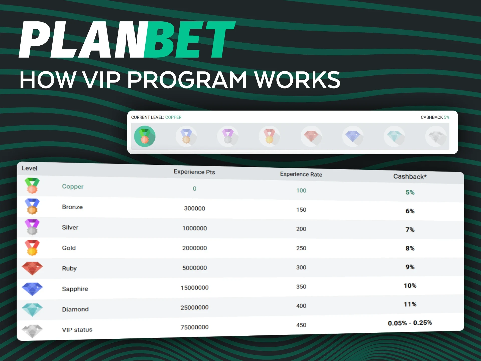 Learn how the official Planbet VIP program rewards active players with cashback and perks.